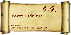 Oberst Flóris névjegykártya